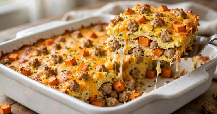 High Protein Breakfast Casserole: Make-Ahead Egg Bake With 30g Protein