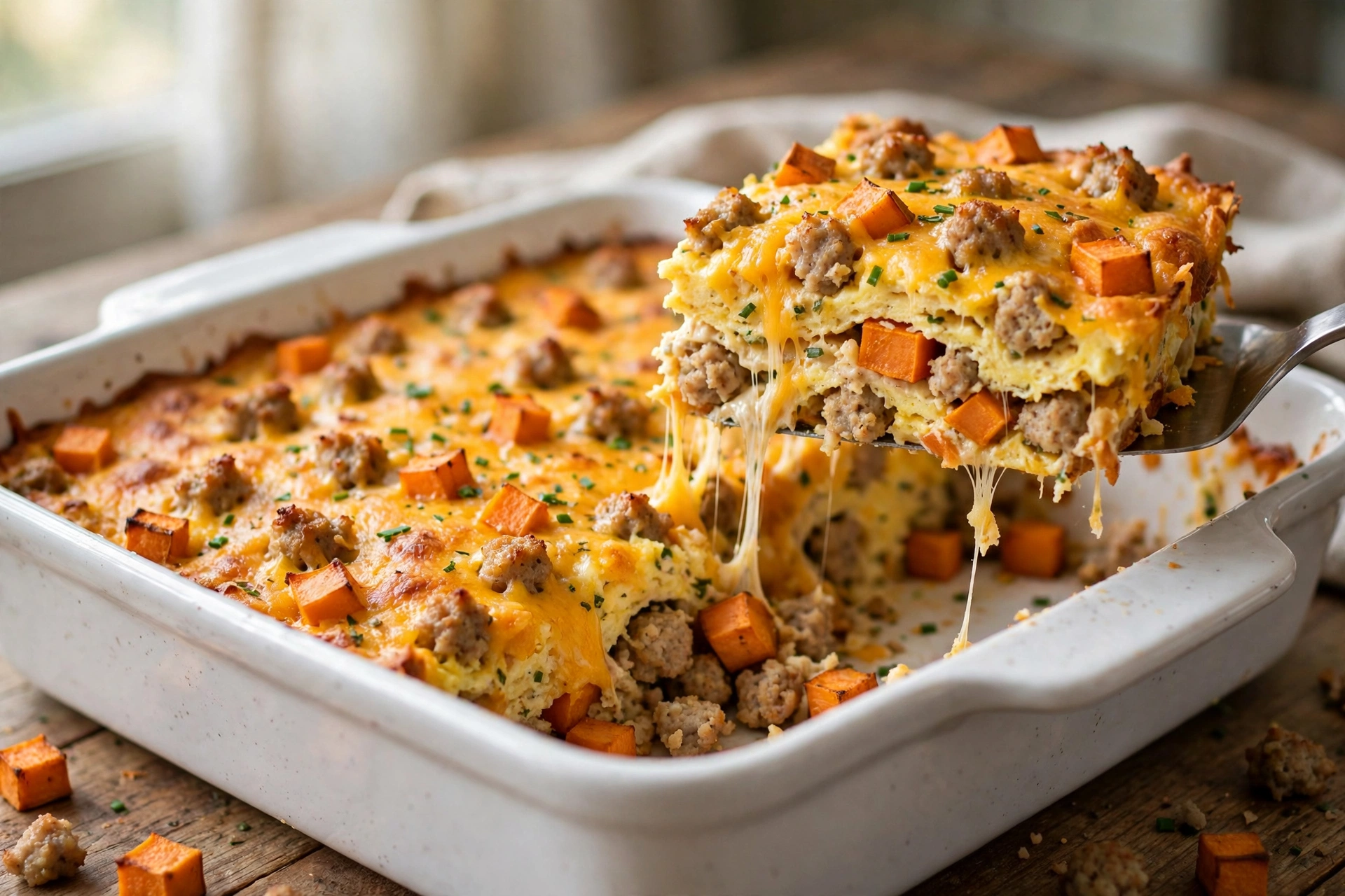 High Protein Breakfast Casserole: Make-Ahead Egg Bake With 30g Protein