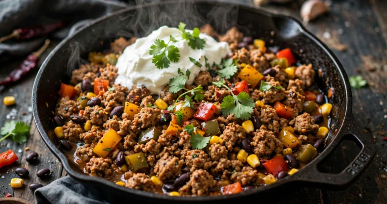 20-Minute High-Protein Turkey Taco Skillet (38g Protein)