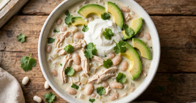 High Protein White Chicken Chili: 38g Protein in 45 Minutes